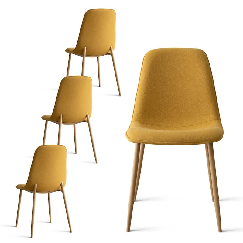 Mid-Century Solid Back Side Dining Chair (Set of 4)
