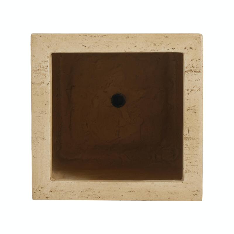 MGO Handmade Rectangle Planter Box, 27" Height, Travertine Finish