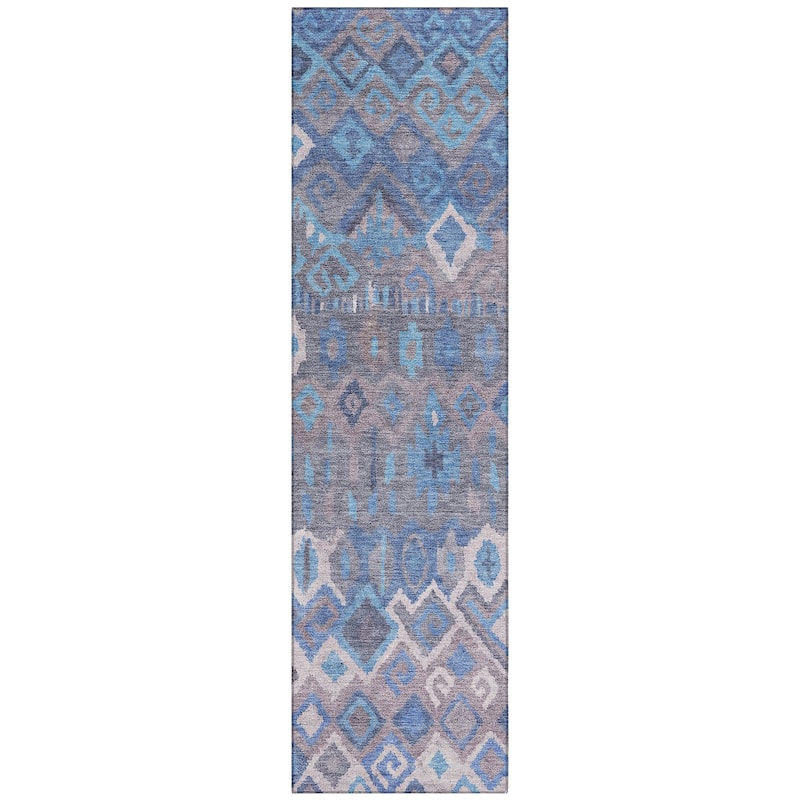 Machine Washable Indoor/ Outdoor Boho Moroccan Chantille Rug