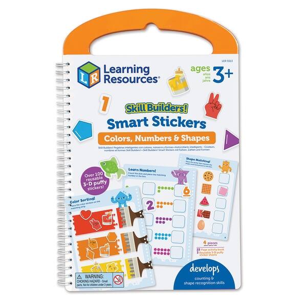 slide 2 of 2, Learning Resources Skill Builders Smart Stickers Colors, Numbers & Shapes - Multi Multi - Kids