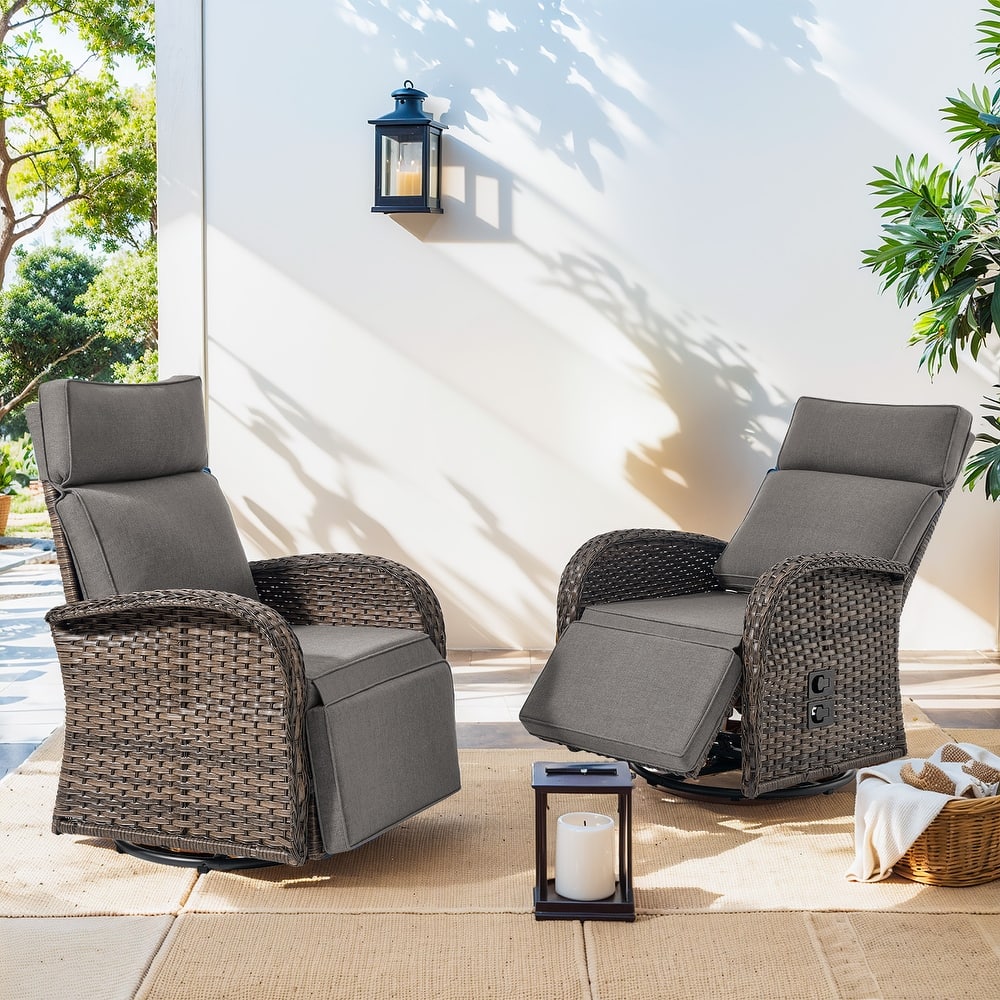 Pocassy Reclining Patio Chair with Adjustable Backrest