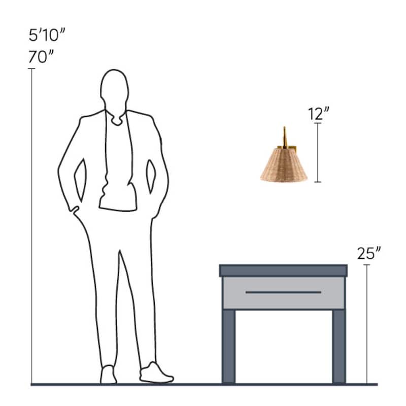 Livabliss Diamondhead Rattan Global Sconce Lamp
