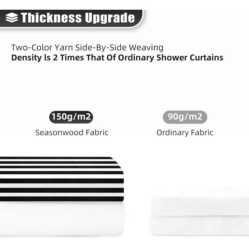 Shower Curtain Striped with Tassels for Bathroom