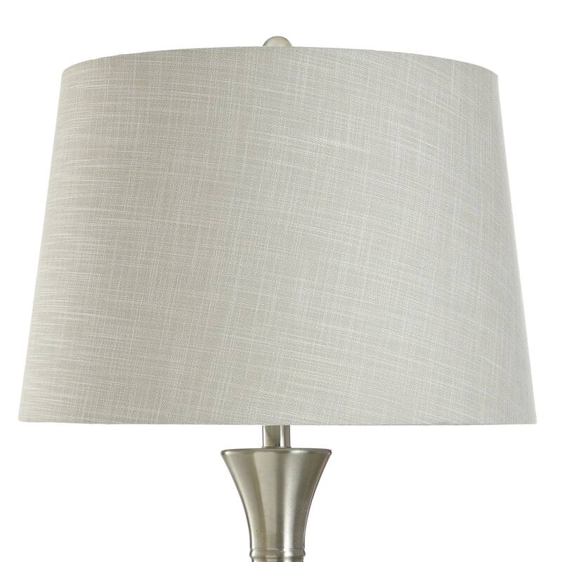 Roanoke Brown Table Lamp - Polyresin with Faux Wood Brush Finish - Cream Shade