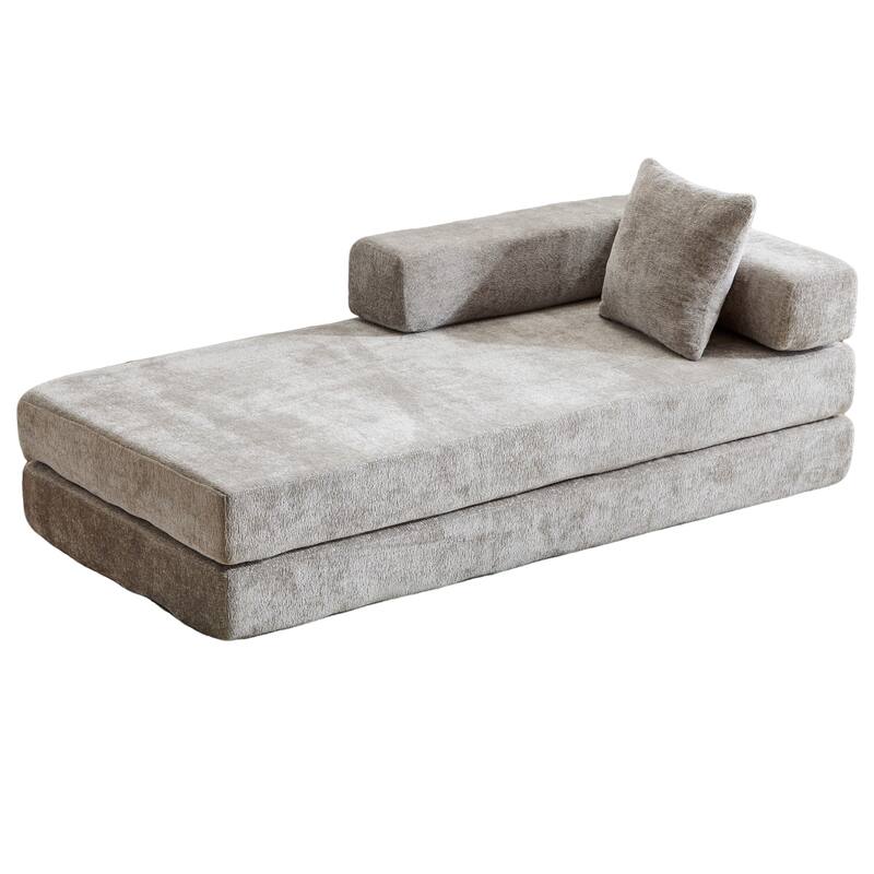 Floor Couch,Compression Sofa,Convertible Floor Sofa Bed-with Pillow Back Support Armrest,Comfy Futon Couch Lounge Sleeper Bed
