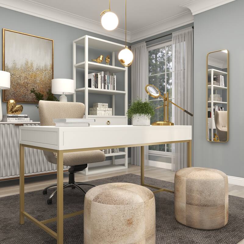 Iron Contemporary Wall Mirror - 12 x 2 x 48