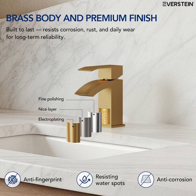 Single Handle Single Hole Waterfall Bathroom Faucet with Pop‑Up Drain