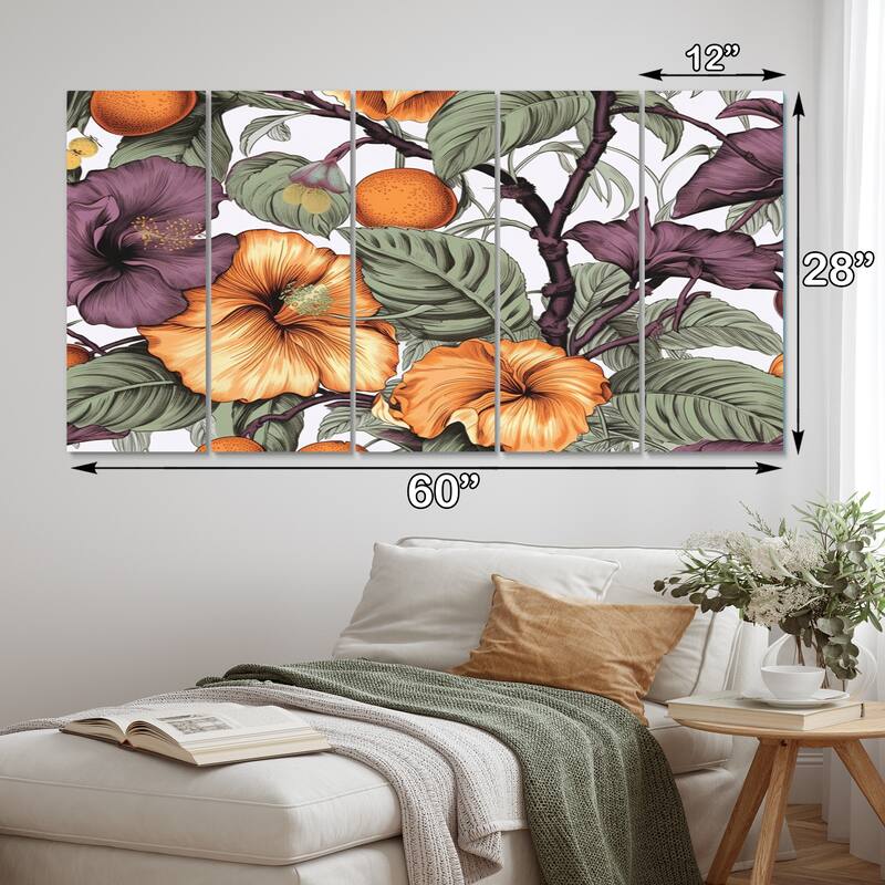 Designart "Little Road In Mountain Landscape VIII" Forest Multipanel Canvas Wall Art set