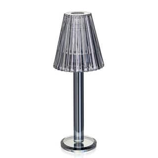 Aria Home Crystal Glass Candle Holder Lamp Shape with Glass Shade