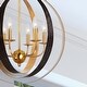 preview thumbnail 3 of 3, Luna 6 Light Bronze & Gold Sphere Large Chandelier - 21'' W x 23'' H