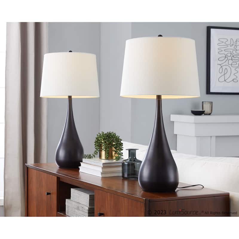 Silver Orchid Stone 29" Table Lamp with Empire Shade (Set of 2)