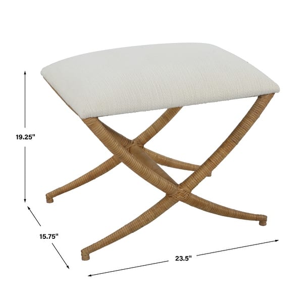 Uttermost Expedition White Fabric Small Bench - 23.5 W X 19.25 H X 15.75 D (in)