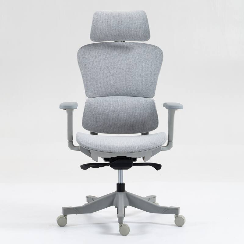 High Back Mesh Office Chair Adjustable Ergonomic Swivel Chair with 4D Armrests Grey