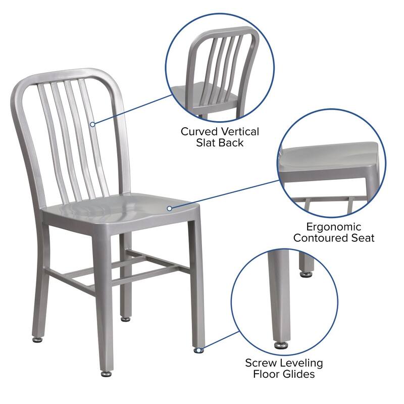 2 Pack Metal Indoor-Outdoor Chair