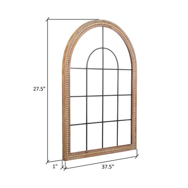 Lena Modern Farmhouse Arched Window Metal Wall Art - 27.5"H x 37.5"W x 1"D