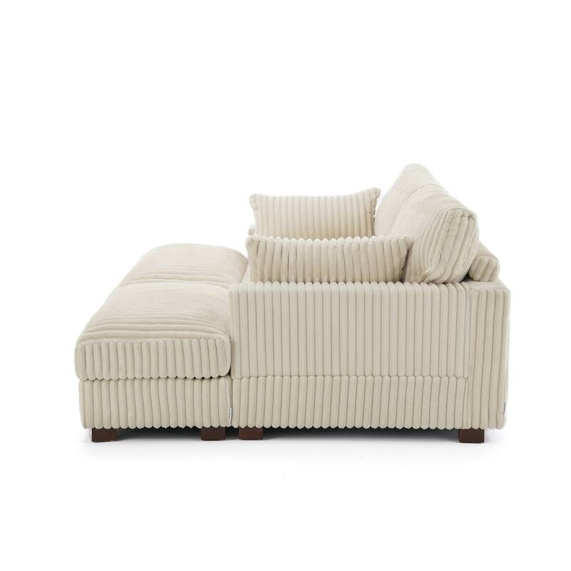 Modren Plush Oversized Modular Sectional Sofa Set with Chaise&Ottoman.