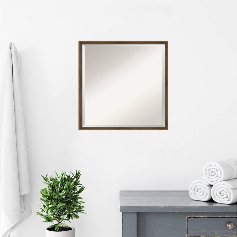 Beveled Wood Bathroom Wall Mirror - Lucie Frame