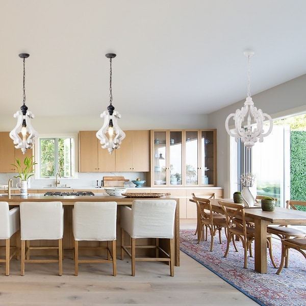 Oaks Aura Cottage Chic French Country Crown 6 Light Rustic Wood Ceiling Light Farmhouse Shabby Chic Chandelier On Sale Bed Bath Beyond 28702810