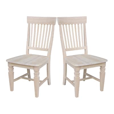 International Concepts Solid Wood Tall Java Dining Chairs - Set of 2