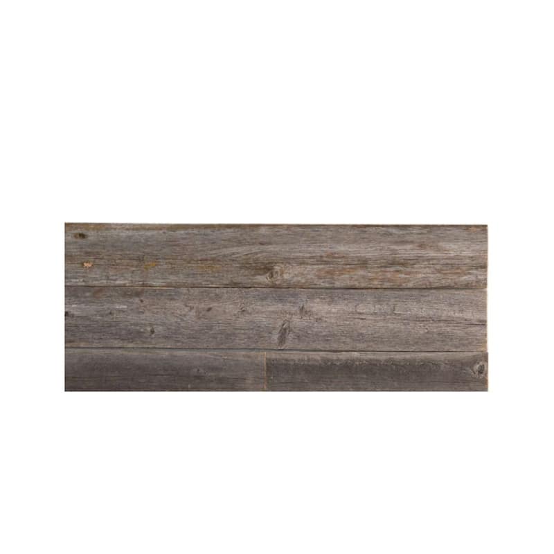 HomeRoots Set of Six 4" X 12" Gray and Brown Wood Planks Wall Decor - 12 inch