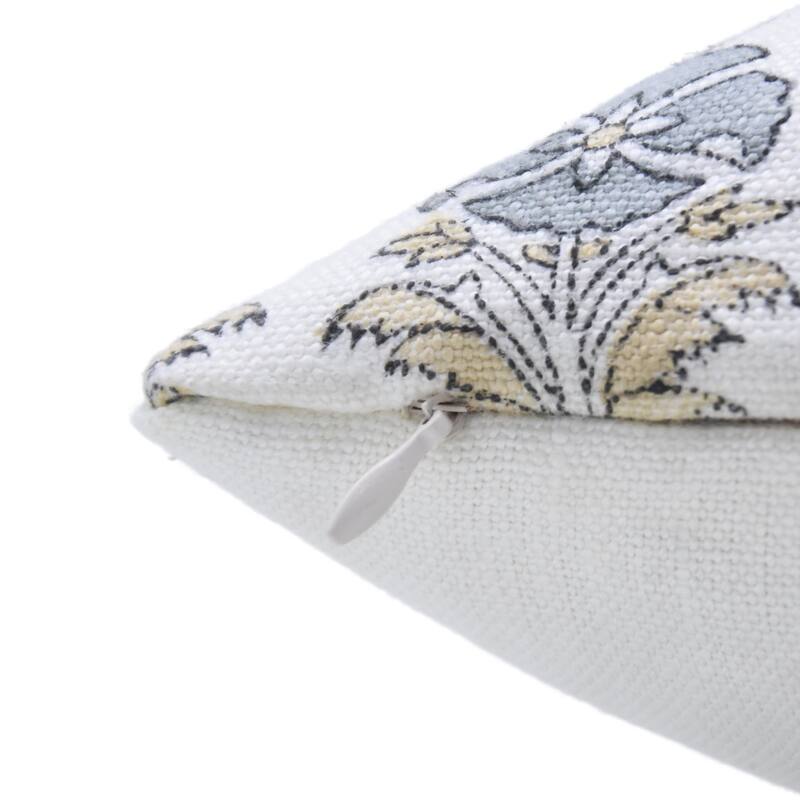 Linen Square Block print pillow Cover - Mormukut