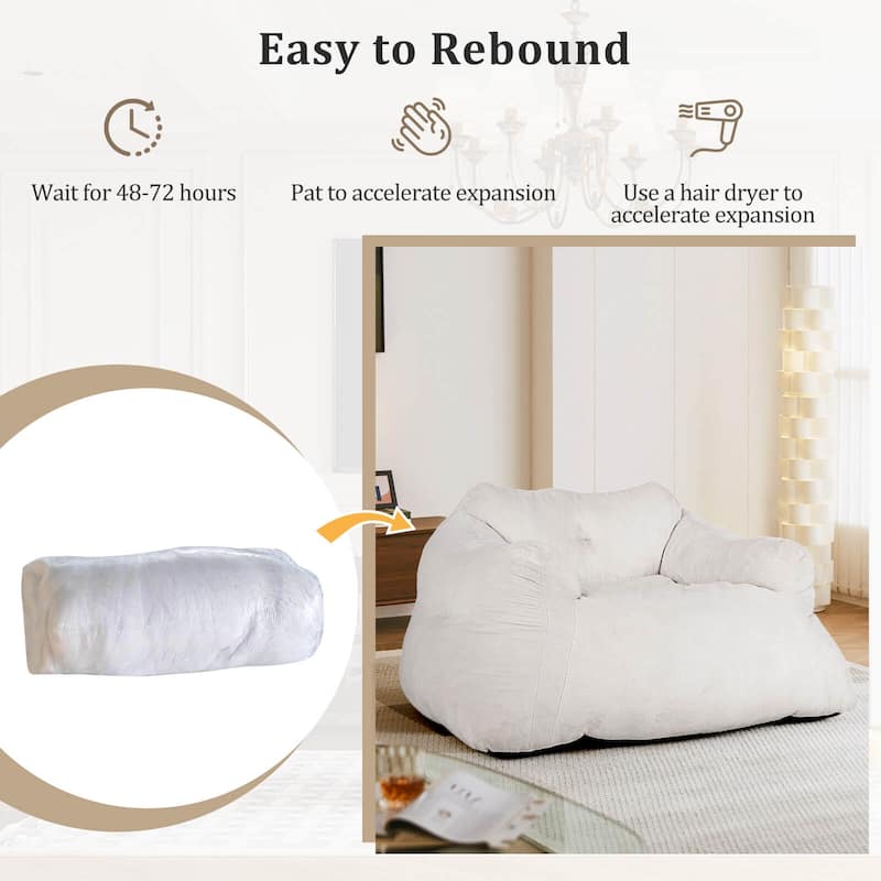 Costway Bean Bag Chair for Adults Plush Lazy Sofa with Ultra-soft