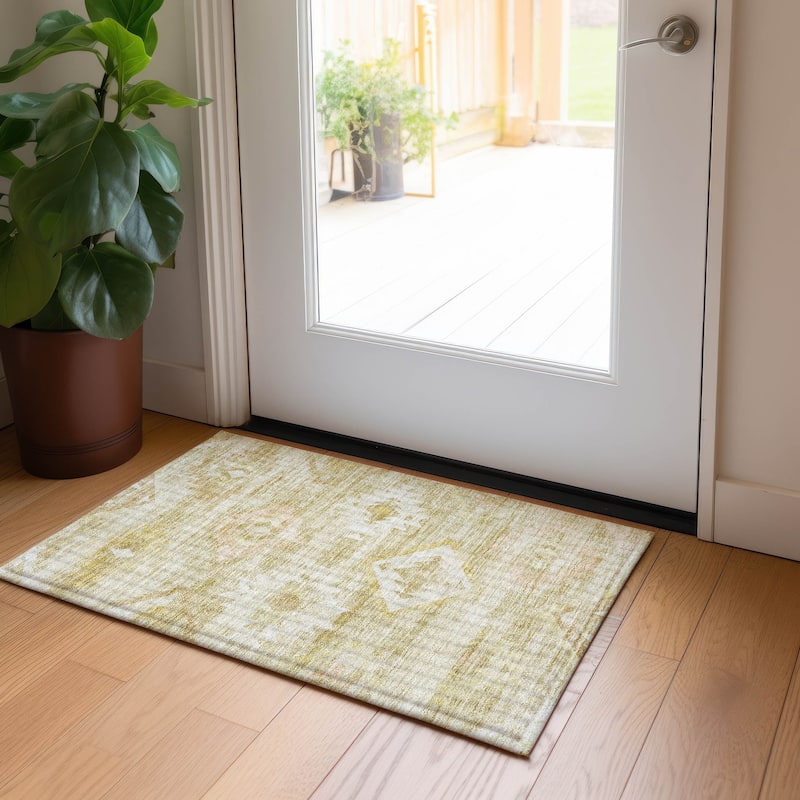 Machine Washable Indoor/ Outdoor Chantille Boho Tribal Rug