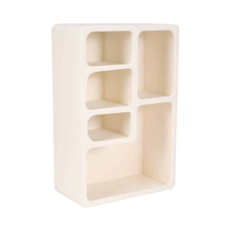 Sagebrook Home 24-inch White Rectangular Rough Finish MDF Wall Shelf for Chic Wall Storage and Home Decoration - 16" x 8" x 24"