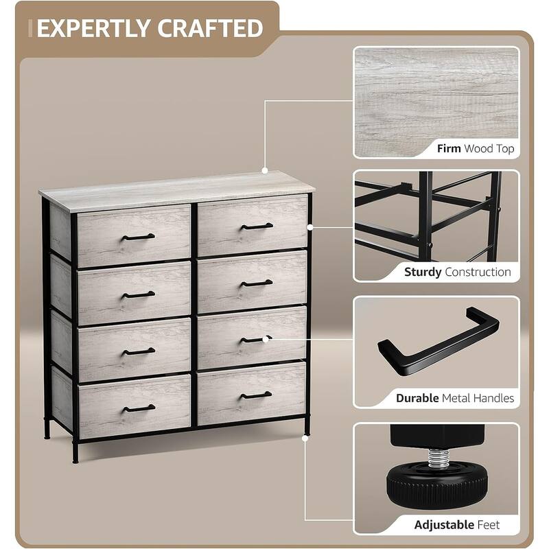 Dressers for Bedroom with 8 Drawers, Chest of Drawers for Bedroom