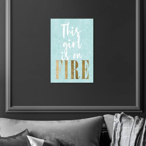 Oliver Gal 'This Girl Script Blue' Quotes and Sayings Blue Wall Art