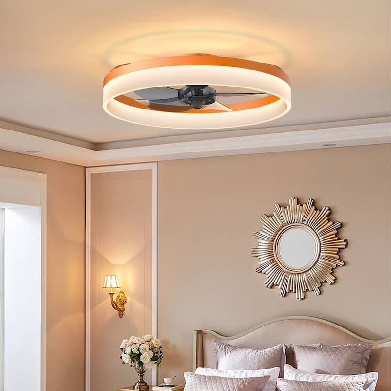Modern Flush Mount Ceiling Fan with Lights