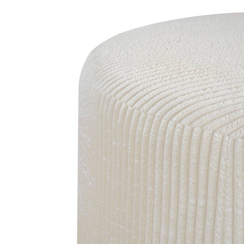 Olias Velvet Upholstered Round Ottoman by Christopher Knight Home