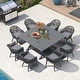 preview thumbnail 12 of 14, PURPLE LEAF Patio Dining Set with Outdoor Aluminium Dining Table and Woven Rattan Chairs 8person(square)