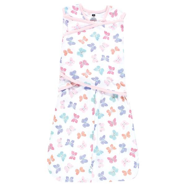 slide 1 of 1, Hudson Baby Infant Girl Convertible Swaddle Sleep Sack, Pastel Butterfly