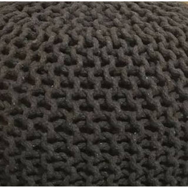 AANNY Designs Lychee Knitted Cotton Round Pouf Ottoman