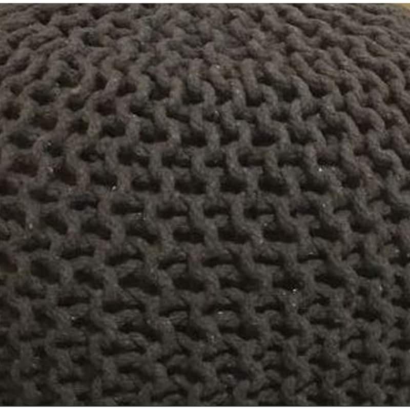 AANNY Designs Lychee Knitted Cotton Round Pouf Ottoman