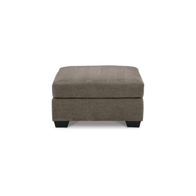 Joey Accent Ottoman, Soft Cushioned Brown Polyester, 36 Inch Square