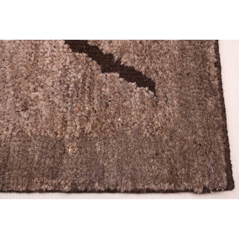 ECARPETGALLERY Hand-knotted Tangier Brown Wool Rug - 8'1 x 10'1