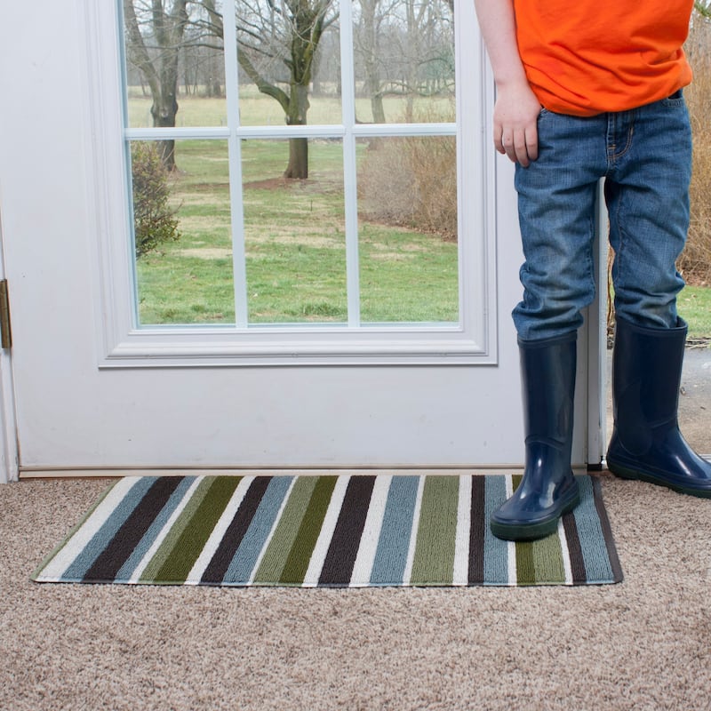 RITZ Indoor/Outdoor Striped Tufted Mat - N/A