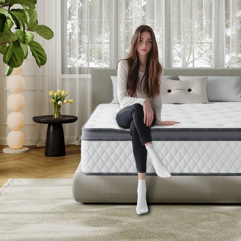 SweDrea 12 in. Plush Hybrid Memory Foam Mattress with CertiPUR-US and Oeko-TEX , Featuring Bamboo Charcoal Absorption.