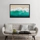 preview thumbnail 9 of 13, iCanvas "Teal Ocean Waves From Above I" by Maggie Olsen Framed