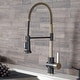 preview thumbnail 91 of 148, Kraus Britt Commercial 3-Function 1-Handle Pulldown Kitchen Faucet KPF-1690 - 20 5/8" Height - BGMB - Brushed Gold/ Matte Black