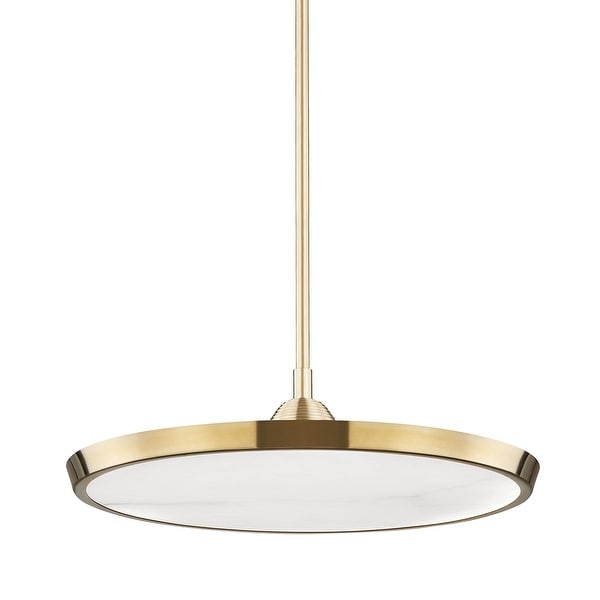 Hudson Valley Draper Large LED Pendant with Alabaster Shade. Opens flyout.