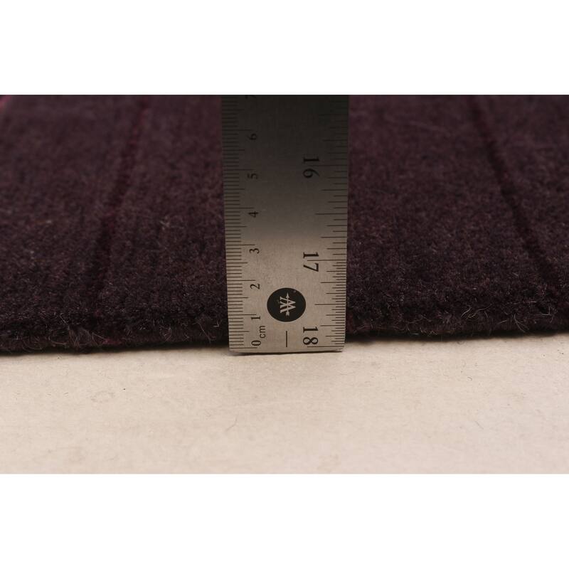 ECARPETGALLERY Hand-knotted Opulence Dark Purple Silk, Wool Rug - 6'2 x 6'7