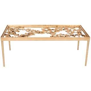 SAFAVIEH Otto Antique Gold Leaf Coffee Table - 48" x 24" x 17.8"
