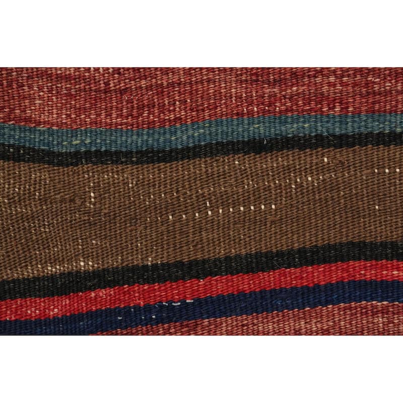 Hand Woven Oriental 100% Wool Carpet Southwestern Geometric Multi-Colored Kilim Area Rug - 8' 0'' X 5' 3''