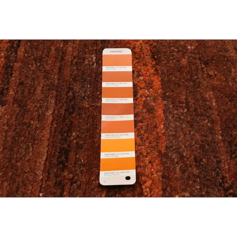 ECARPETGALLERY Hand-knotted Opulence Orange Wool Rug - 10'0 x 10'0