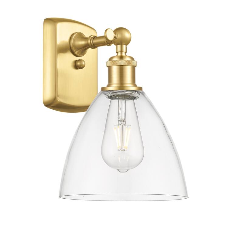 Innovations Lighting 516-1W-11-8 Bristol Sconce Bristol 11" Tall Wall - Satin Gold / Clear