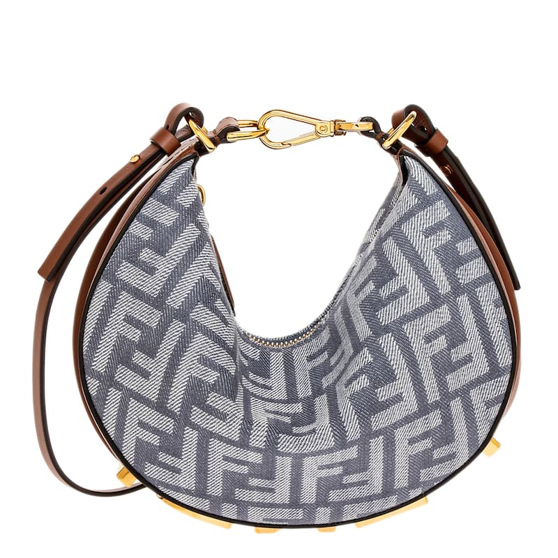 Fendi Fendigraphy Mini Bag - Denim Blue and Brown