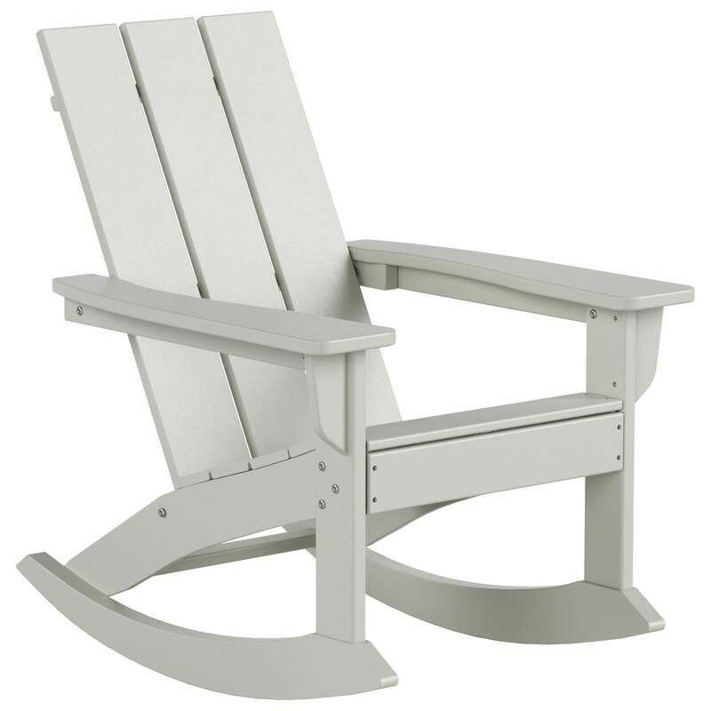 Shoreside Modern Eco-Friendly All Weather Poly Adirondack Rocking Chair - Sand